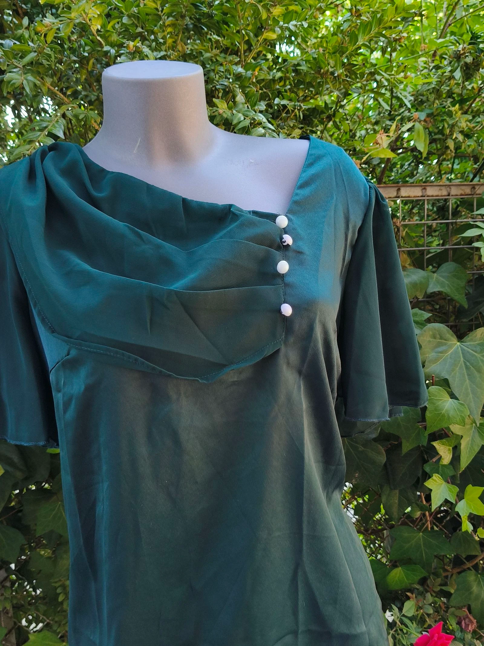 Green button-up blouse – photo 4